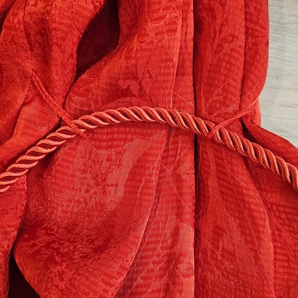 Belted Floral Jacquard Halter Gown - Picture 3 of 9